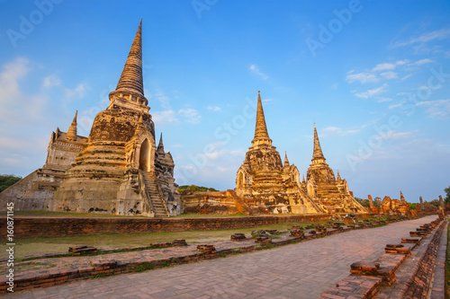 Wat Phra Si Sanphet temple in Ayutthaya Historical Park, a UNESCO world heritage site, Thailand