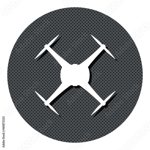 Drohne - Gepunkteter Button mit Symbol und Schatten