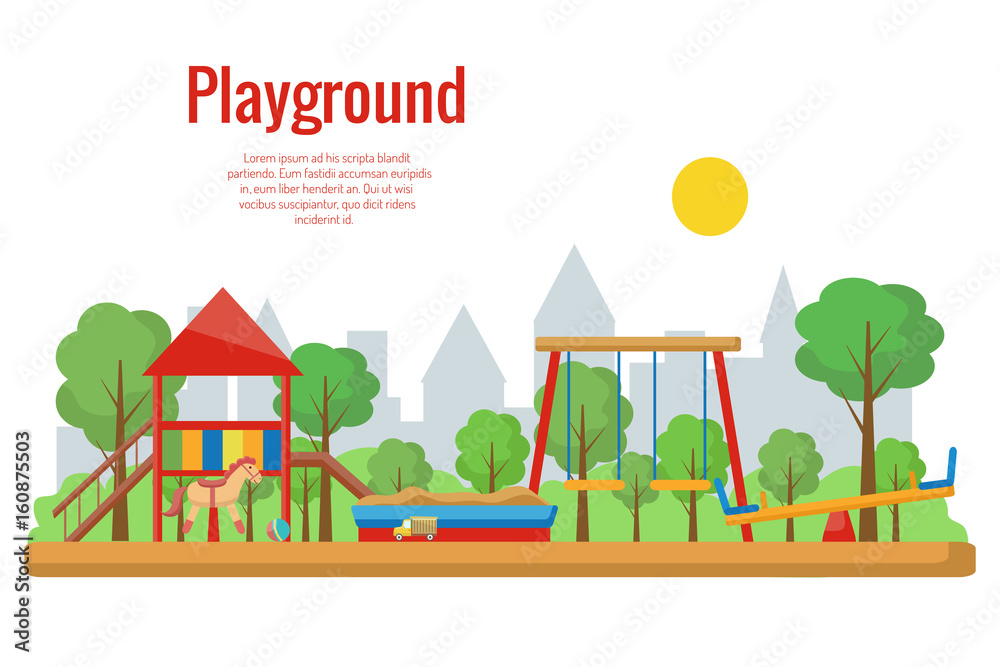 Children's playground vector illustration.