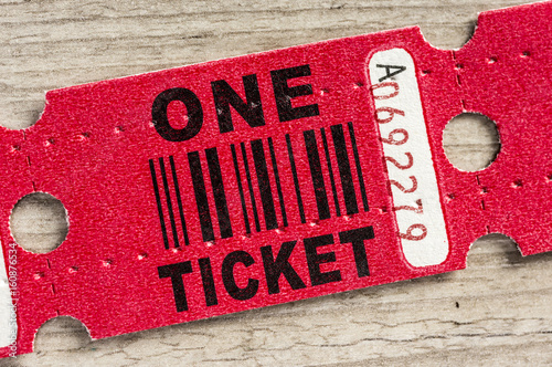 Macro shot of a generic pass or winning paper ticket photo