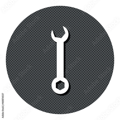 Schraubenschlüssel - Gepunkteter Button mit Symbol und Schatten