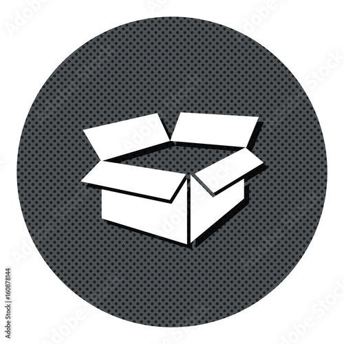 Karton - Post - Gepunkteter Button mit Symbol und Schatten