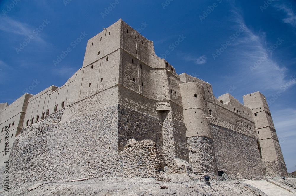 Detailed view of a fortress in the Sultanate of Oman
