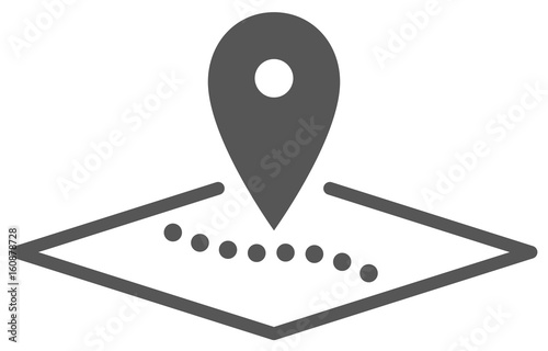  Routenplanung, Vektor Icon 