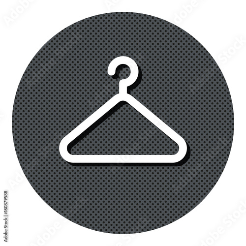Kleiderbügel - Gepunkteter Button mit Symbol und Schatten