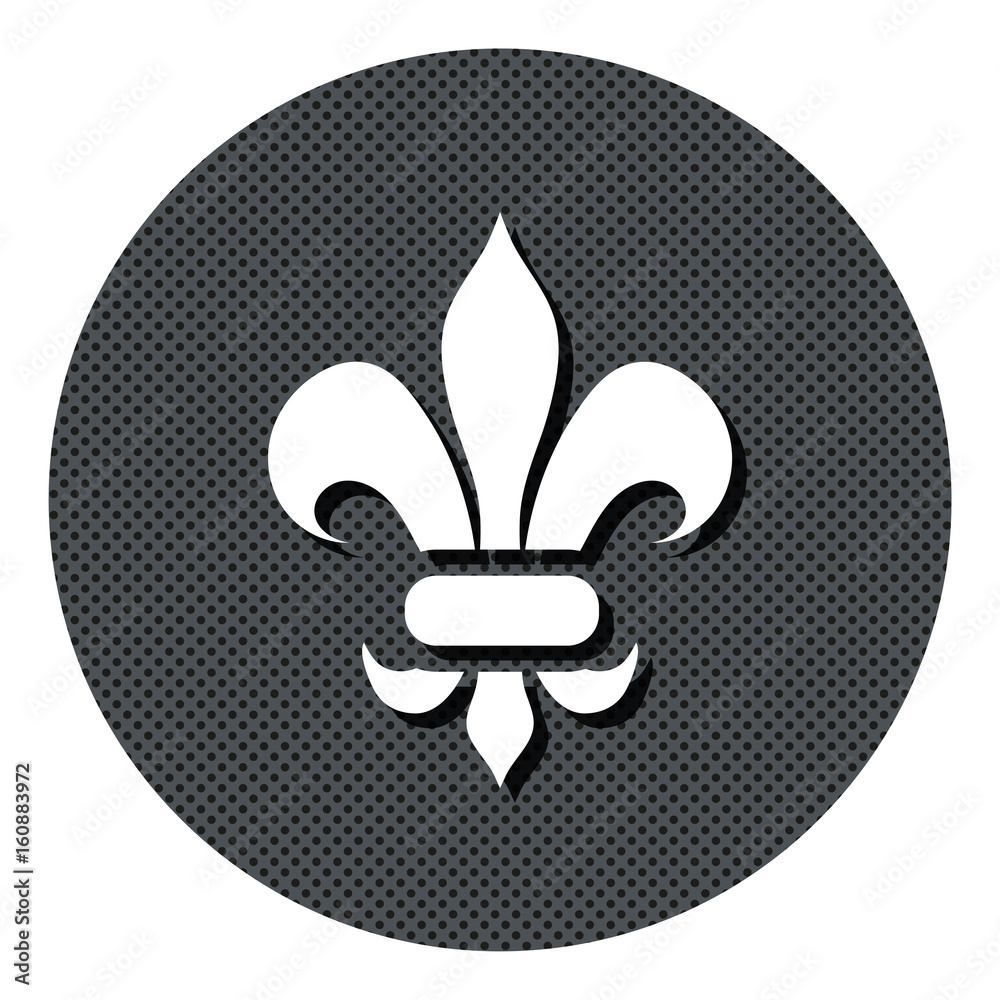 Ornament - Gepunkteter Button mit Symbol und Schatten Ornament - Gepunkteter Button mit Symbol und Schatten