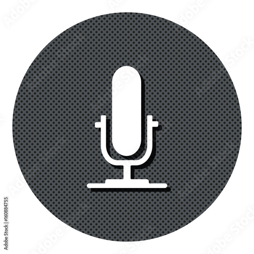Mikrofon - Aufnahme - Gepunkteter Button mit Symbol und Schatten