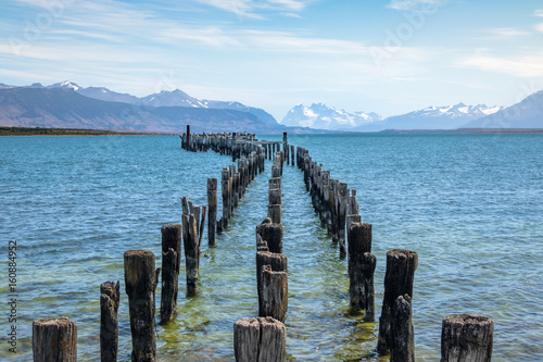 Old Dock in Almirante Montt Gulf in Patagonia - Puerto Natales, Magallanes Region, Chile photo