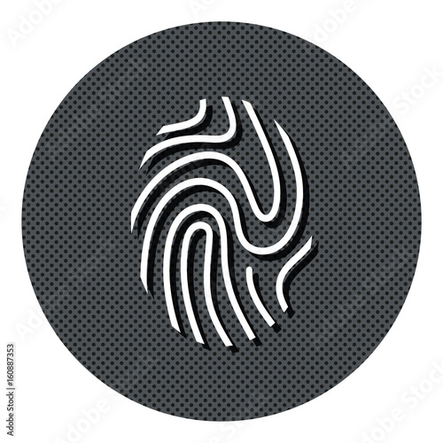 Fingerabdruck - ID - Gepunkteter Button mit Symbol und Schatten