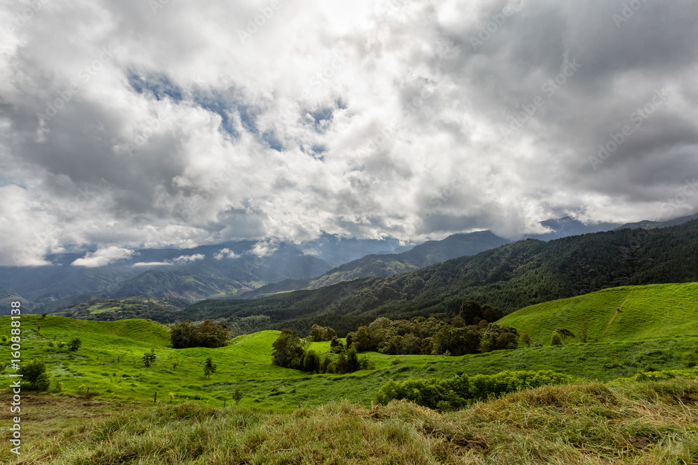 Rural farmland outside of Salento, Colombia. Rural farmland outside of Salento, Colombia.