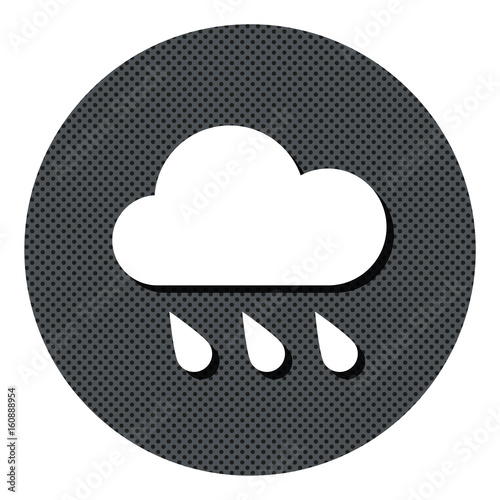 Regenwolke - Wetter - Gepunkteter Button mit Symbol und Schatten