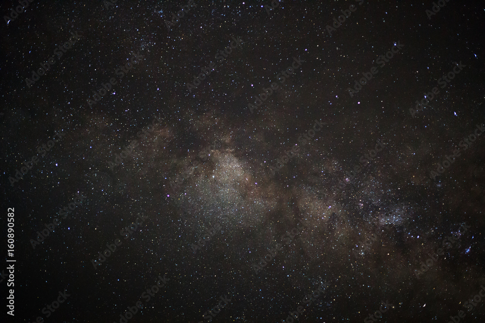 milky way galaxy with stars and space dust in the universe, Long exposure photograph, with grain.