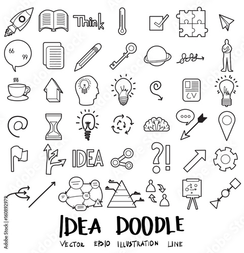 Idea Doodle line icon vector set eps10