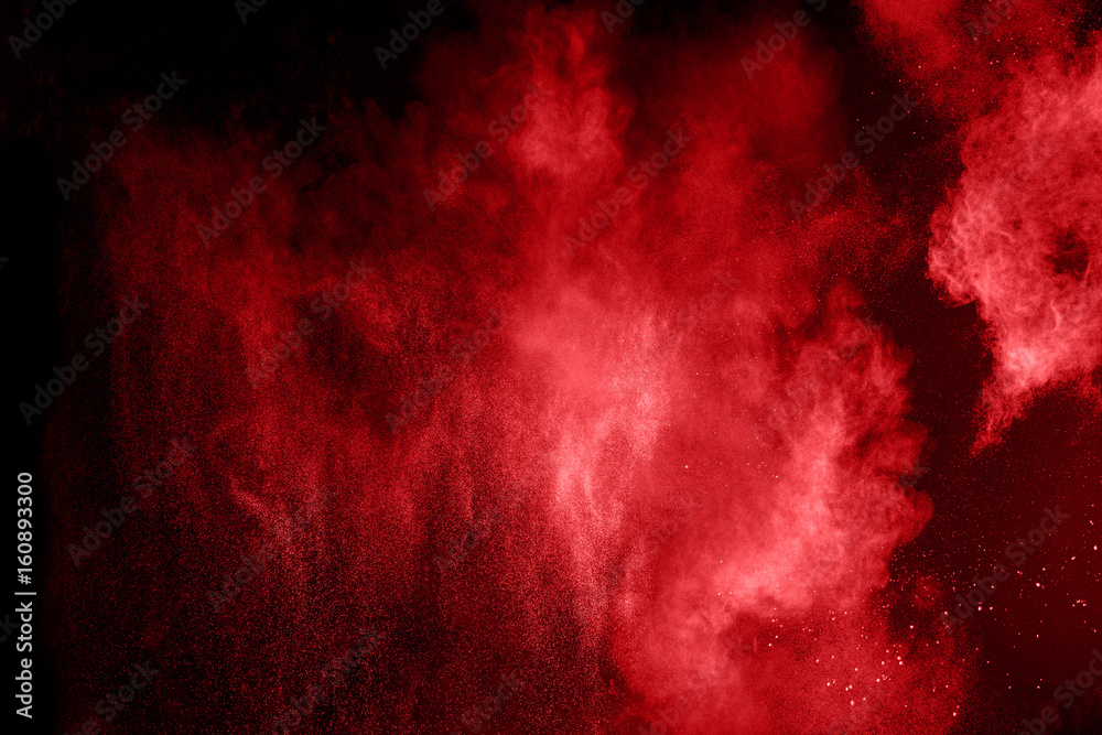 Color powder explosion on black background.