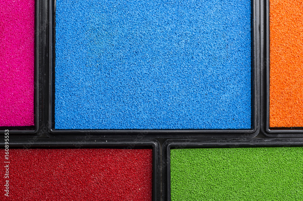 Fototapeta premium Close up shot of different colors of ink boxes