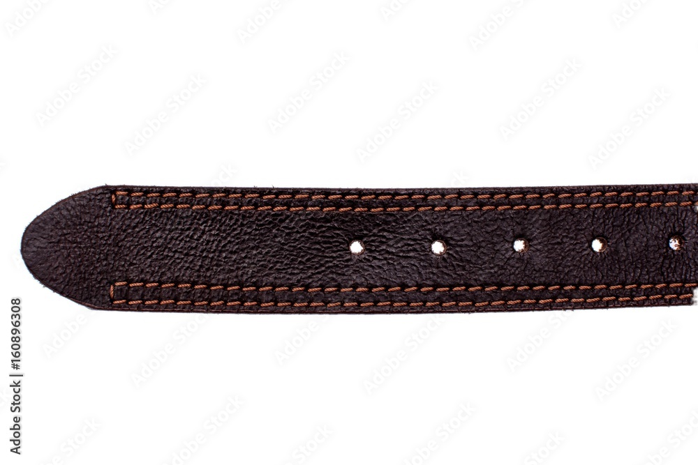Fashionable male brown gray leather belt isolated on white background Fashionable male brown gray leather belt isolated on white background