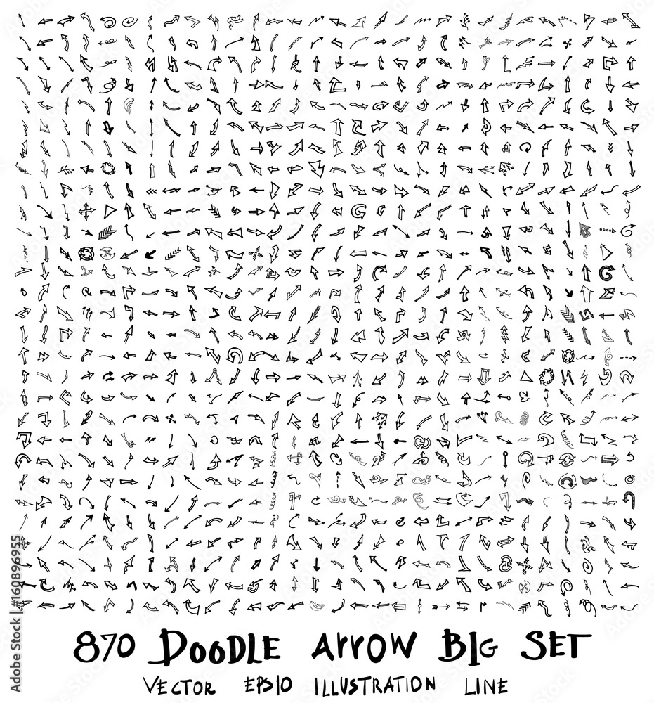 Fototapeta premium Vector hand drawn arrows set eps10