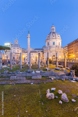 Europe, Italy, Lazio, Rome. Sunrise at Trajan Forum photo