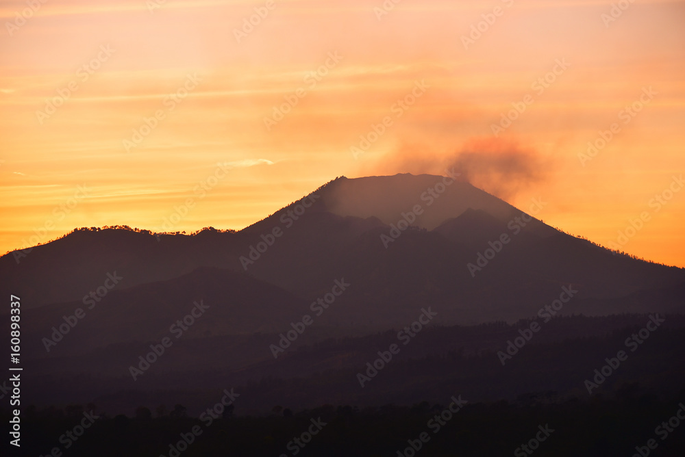 Silhouette of sunrise at Kawah Ijen crater Silhouette of sunrise at Kawah Ijen crater