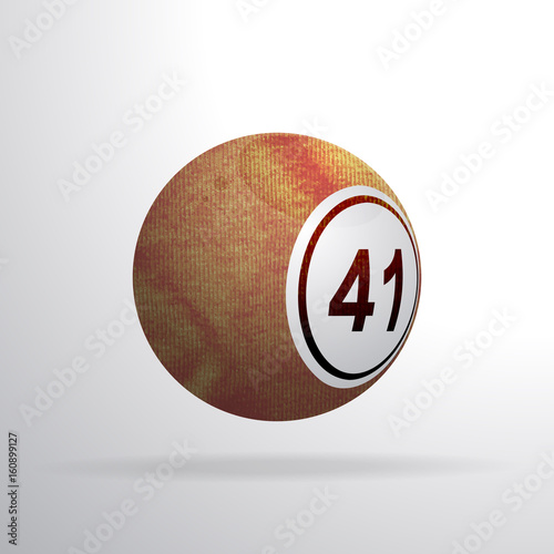 red brown crumpled material bingo lottery ball