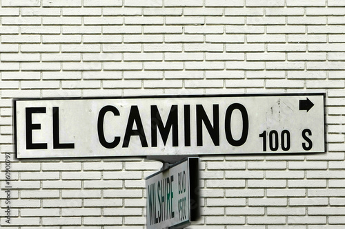 El Camino street sign in Beverly Hills California, USA