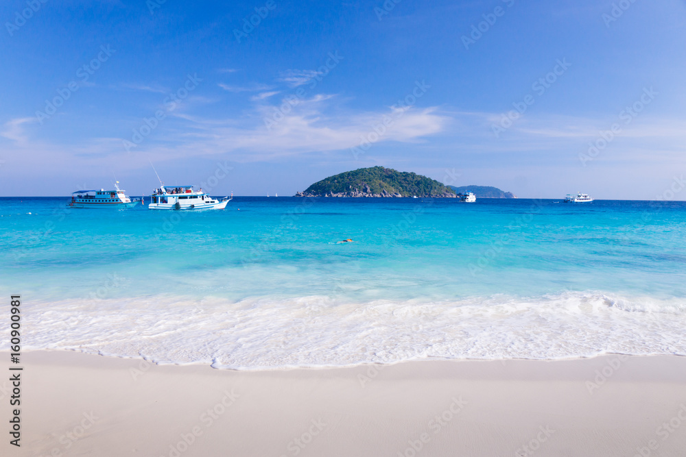 Beautiful tropical white sand beach in Summer at Similan island - Phang nga Thailand Beautiful tropical white sand beach in Summer at Similan island - Phang nga Thailand