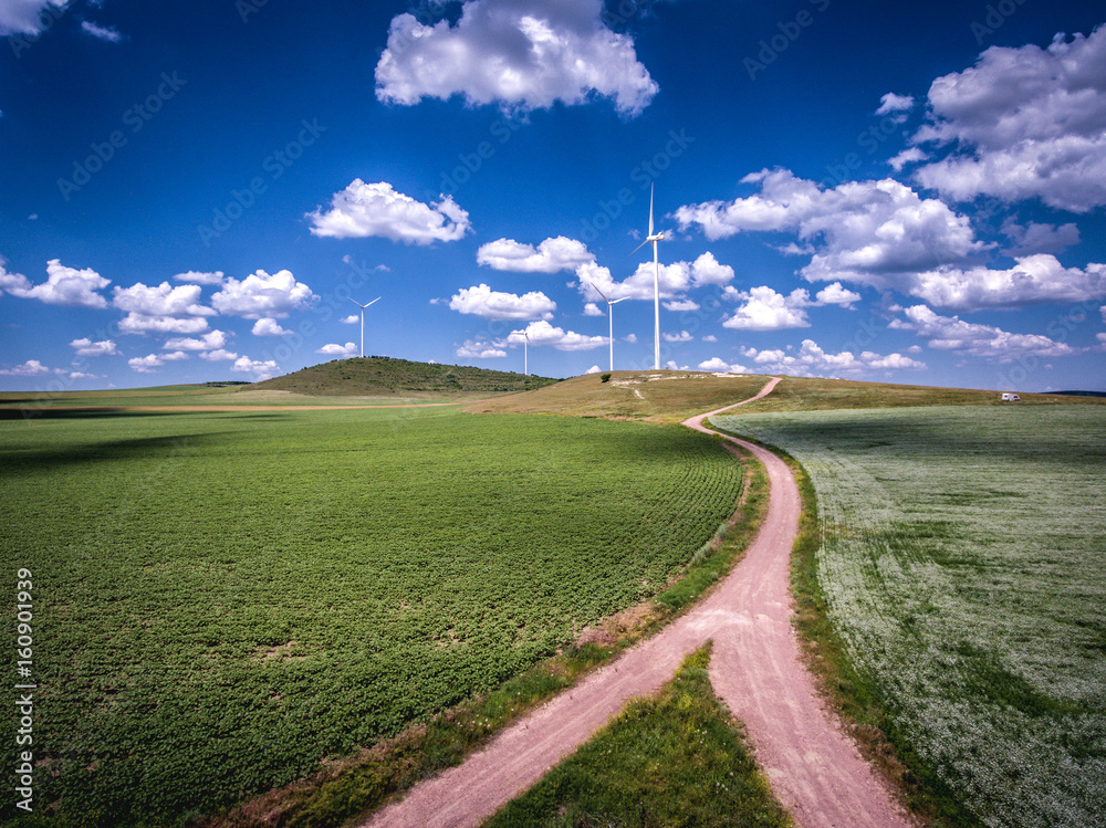 Wind turbines farm