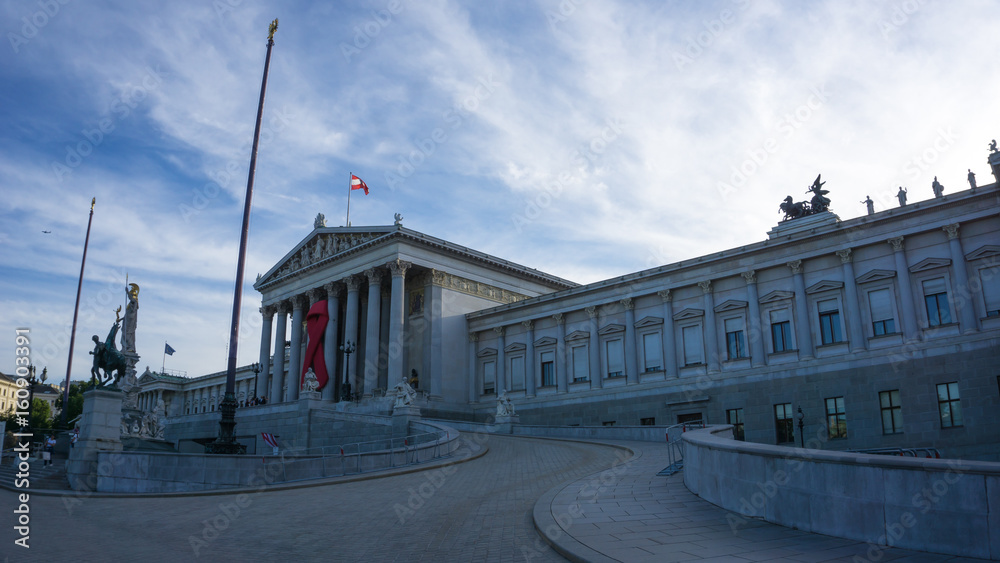 Fototapeta premium Vienna Parliament during Lifeball