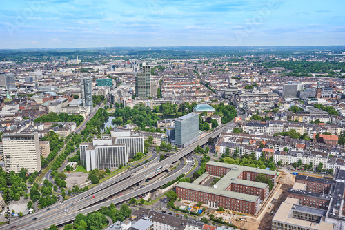 Downtown of Duesseldorf in Germany / Media Harbor at rhine with famous architecture from Frank Gehry
