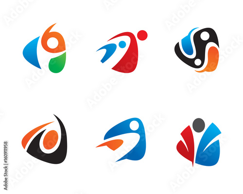 People Logo Template Design Vector, Emblem, Design Concept, Creative Symbol, Icon