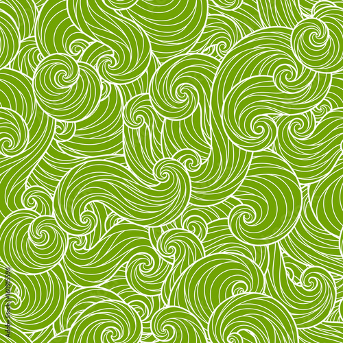 Seamless abstract hand-drawn waves pattern