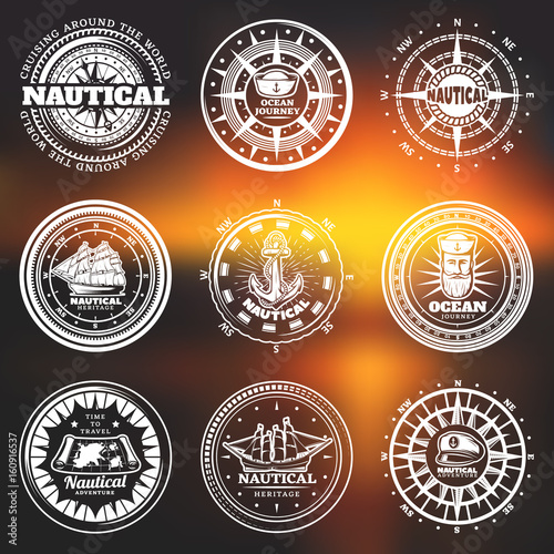 Vintage White Nautical Round Labels