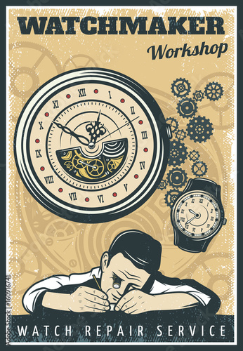 Vintage Watches Repair Service Poster