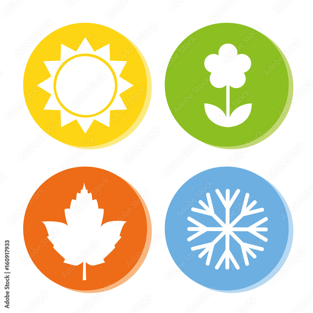 jahreszeiten icons kreis 4er Set jahreszeiten icons kreis 4er Set