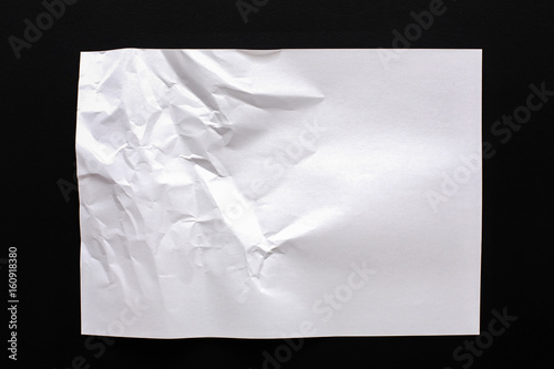 Crumpled white paper texture, paper background