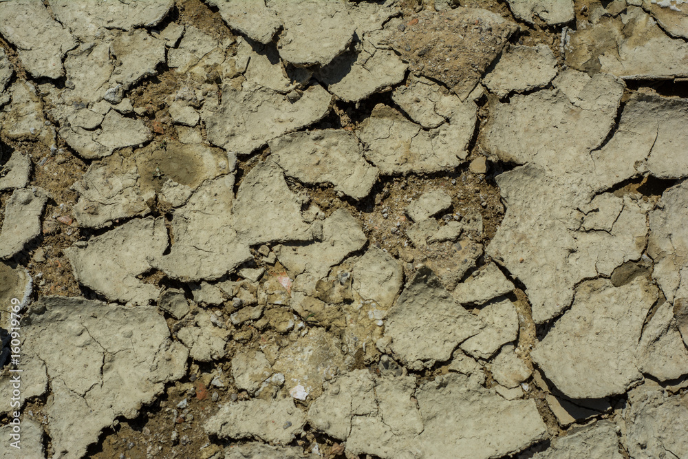 Fototapeta premium Cracked mud clay background texture