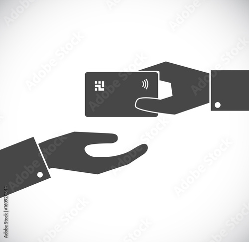 hand giving credit card icon