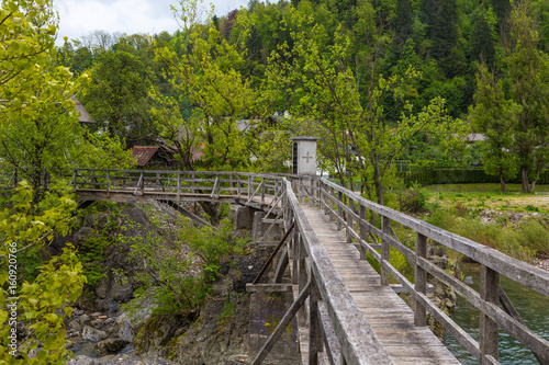 The Devil s Bridge  wooden footbridge in Skofja Loka  Slovenia