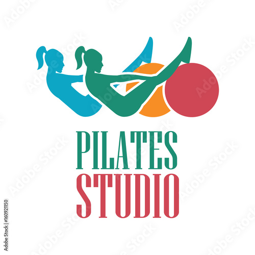 pilates logo for pilates school, pilates studio. vector illustration