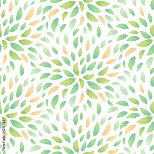 Ditsy floral print with foliage. Vector abstract leaf seamless pattern
