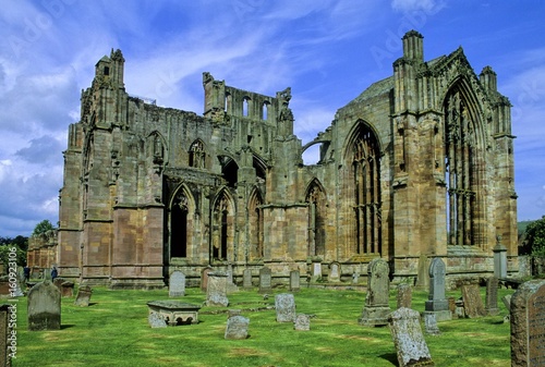 Canvas Print elrose Abbey Presbytery and South Transept entrance