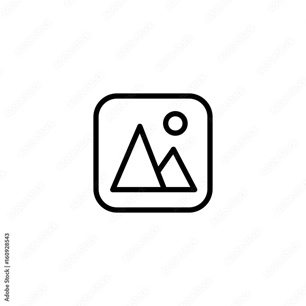 thin line gallery, picture icon on white background thin line gallery, picture icon on white background