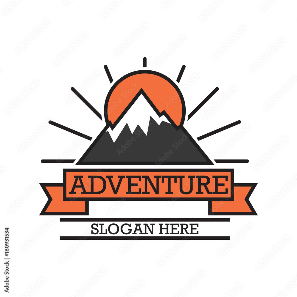 adventure logo with text space for your slogan / tag line, vector illustration