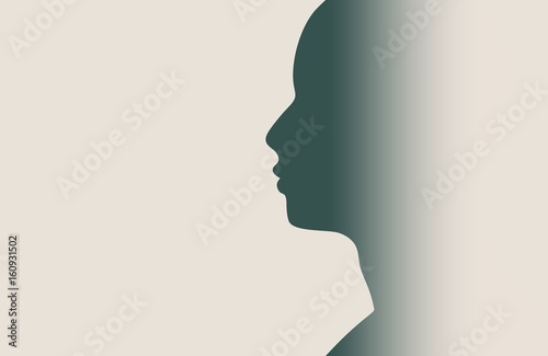 Man avatar profile view. Male face silhouette or icon . Vector illustration.