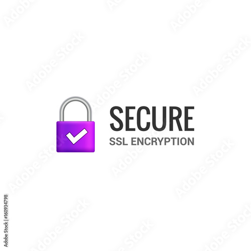Secure internet connection SSL icon. Isolated secured lock access to internet illustration design. SSL safe guard