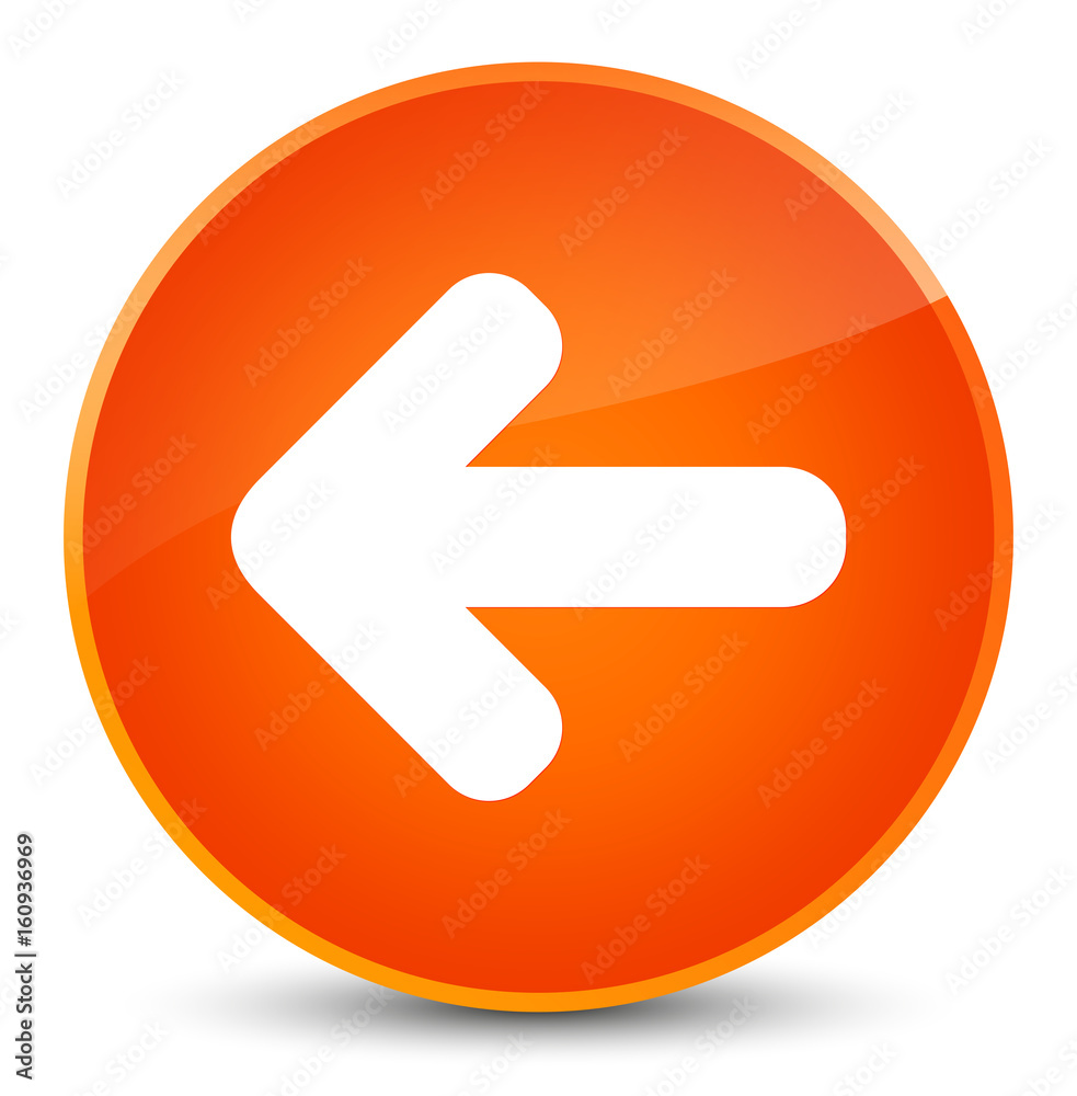 Back arrow icon elegant orange round button Back arrow icon elegant orange round button