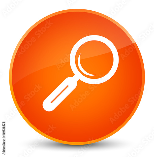 Magnifying glass icon elegant orange round button