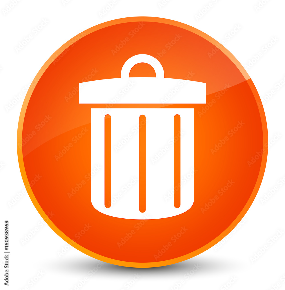 Recycle bin icon elegant orange round button Recycle bin icon elegant orange round button