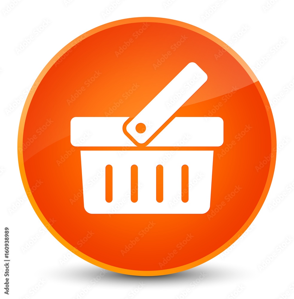 Shopping cart icon elegant orange round button Shopping cart icon elegant orange round button