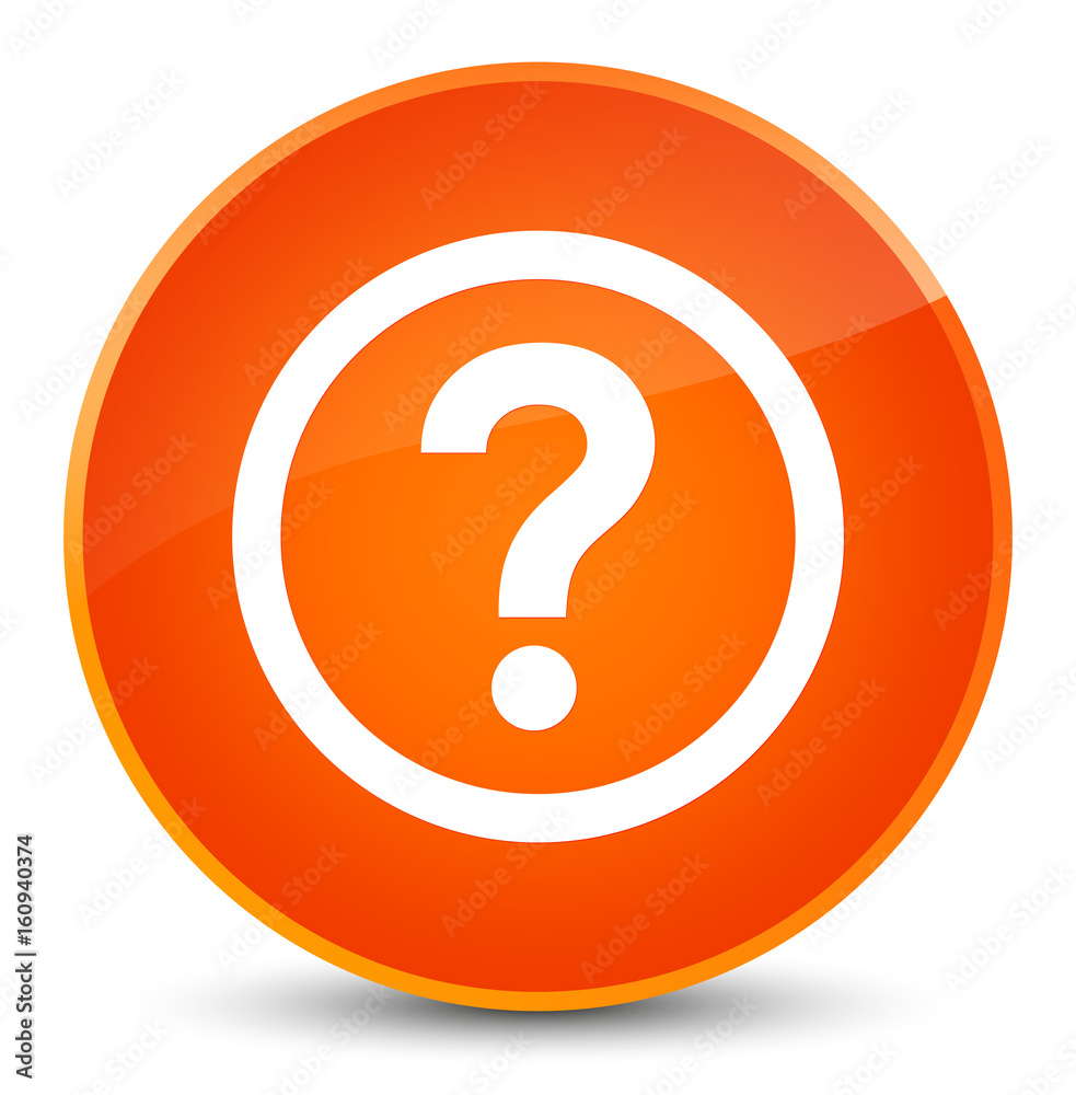 Question icon elegant orange round button Question icon elegant orange round button